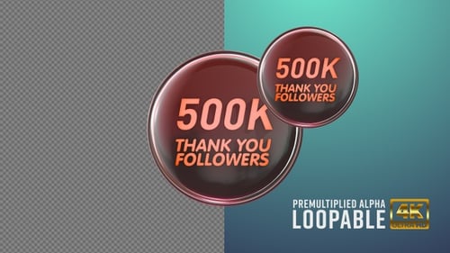 500 K Thank You Badge Looping with Alpha Channel