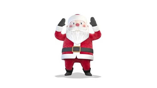 Jolly 3D Santa Claus Character Waving Gesture