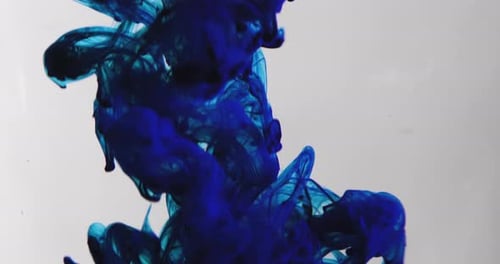 Smooth Sapphire Ink Exploding As Beautiful Smoke Fume, Navy Blue Clouds of Smoke