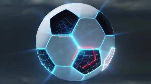 Digital Glowing Soccer Ball Animation for Sports Broadcast