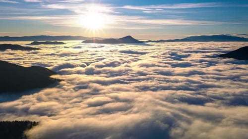Dreamy Sunrise Over Cloudscape