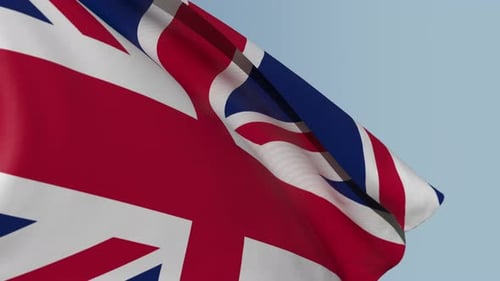 Realistic Waving United Kingdom Flag Background Animation