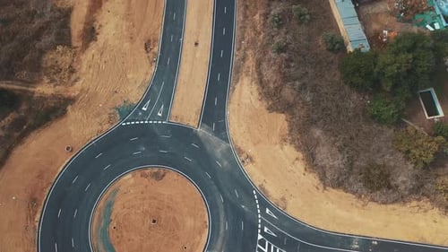 Aerial view of the construction of a new highway.