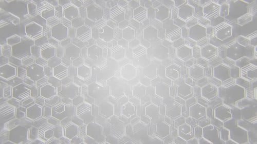 Animated Hexagon Network Clean White Technology Background