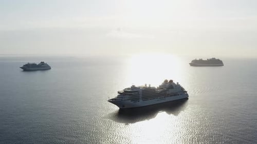 Aerial View of a Cruise Liner