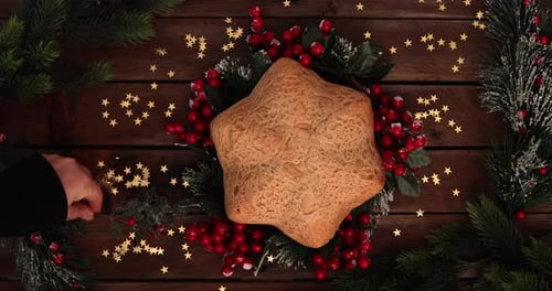 Star Shaped Bread With Christmas Decoration