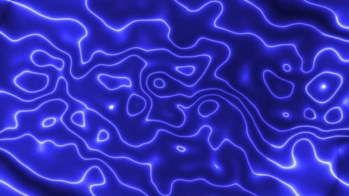 Abstract Neon Blue Flowing Lines Background Loop