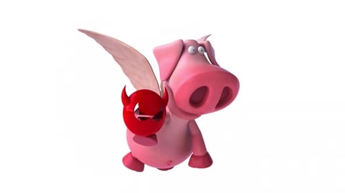 Flying pig - computer animation