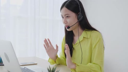 Young Woman Working From Home on Video Call