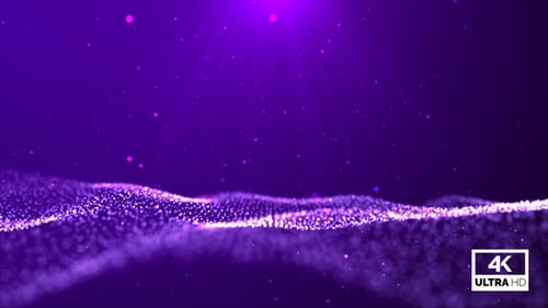Abstract Purple Particle Wave Flowing Background