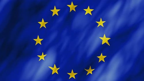 Waving European Union Flag Seamless Loop Background