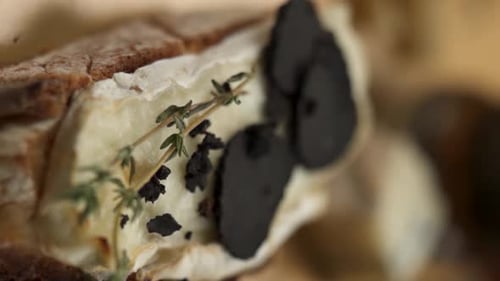 Close-up of Cheese with Truffle and Herbs