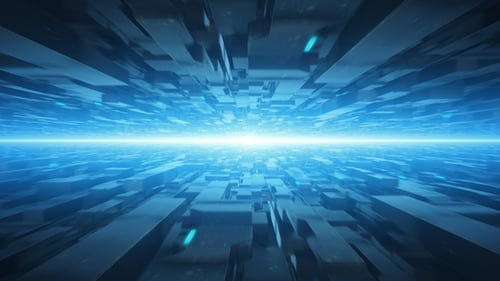 Futuristic Digital Tunnel Light Logo Reveal Animation