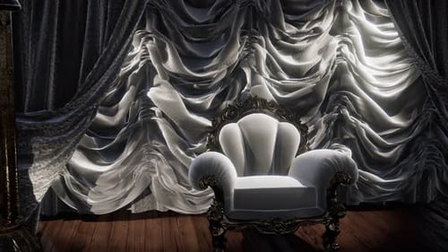 Luxurious Theater Curtain Stage with Chair