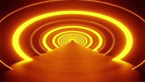 New Orange Circle Tunnel Vj Loop Background HD