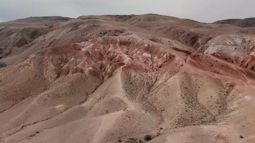 Red mountains landscape in Kyzyl-Chin valley also called as Mars valley in Altai