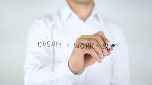 Inspirational Concept: Dream Plus Work Equals Success