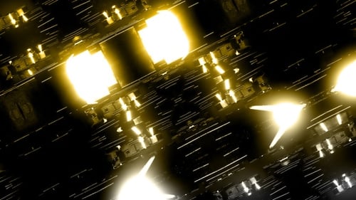 Futuristic Abstract Glowing Grid Tunnel Digital Motion Background