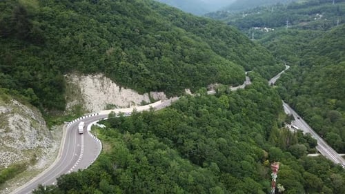 Mountain Winding Zig Zag Road