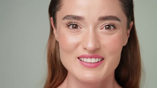 Attractive Woman Smiling in Close Up