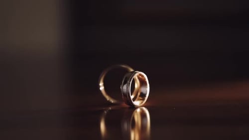 Gold Wedding Rings Sitting Close Up