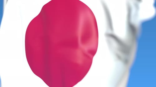 Realistic Japanese Flag Waving Animation