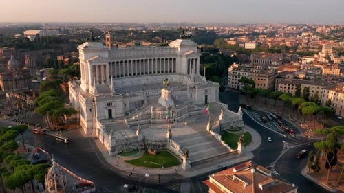 Vista aérea de Vittoriano, famoso marco em Roma