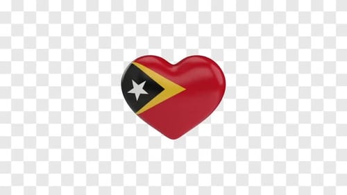 Osttimor-Flagge auf einem rotierenden 3D-Herz
