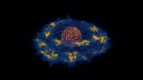 Un anneau de feu flamboyant avec un orbe épineux rotatif