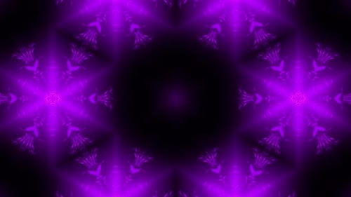 Abstract Glowing Purple Kaleidoscope Loop Background