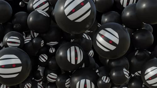 Bouncing Spooky Mummy Spheres Halloween Animation