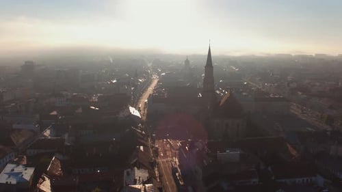 Aerial view of buildings in Cluj-Napoca