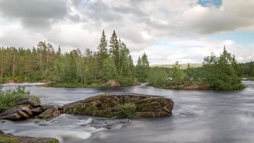Rapids, catarata, lago, agua, noruega, naturaleza