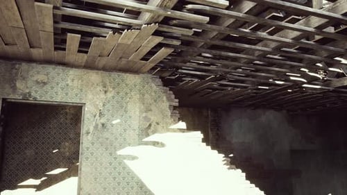Abandoned Ruined Building After War