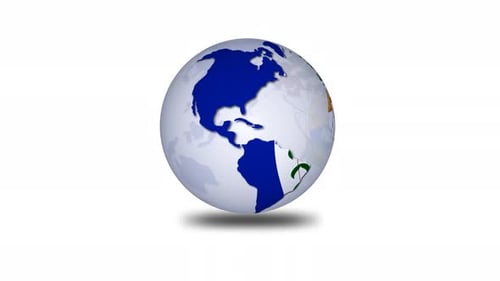 Rotating 3D Globe Revealing Belize Flag Animation