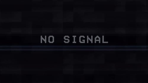 No signal message with glitch effect . Intentional glitch distortion. tv transmission warning.