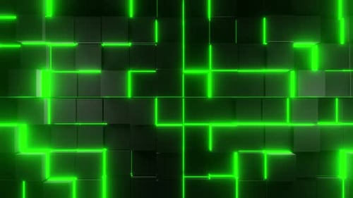 Green Toxic Neon Cube Background Vj Loop 4K