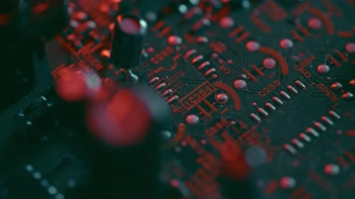 Integrierte Platine mit Prozessor Nahaufnahme