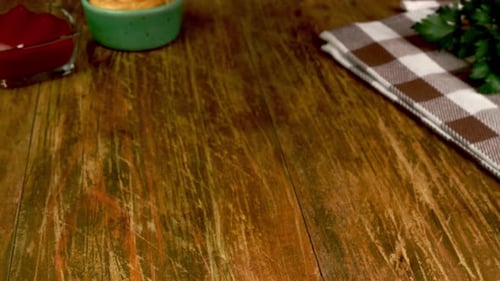 Delicious Fried Chicken Wings with Parsley and Sauces