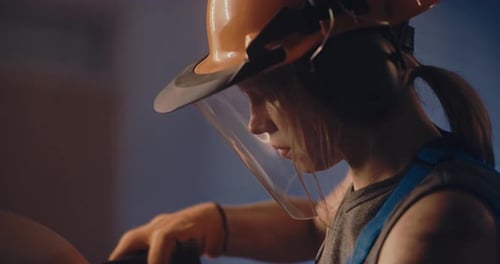Woman in Safety Gear at the Workplace