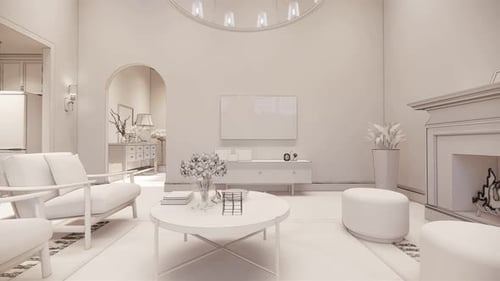 Architectural Walkthrough of Modern House Interior Wireframe