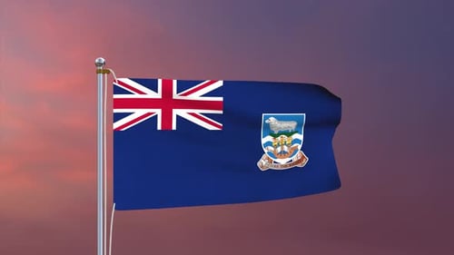 Falkland Islands Flag Waving Against Gradient Sky