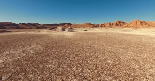 Desert Landscape Aerial View with Distant Mountains