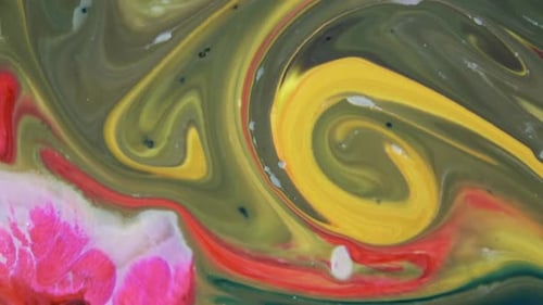 Abstract Colorful Liquids Swirling Together in Mesmerizing Dance