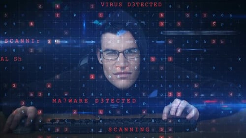 Hacker benutzt Computer