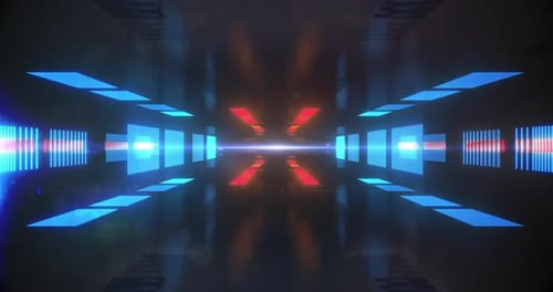 Dynamic Neon Futuristic Tunnel Loop Background
