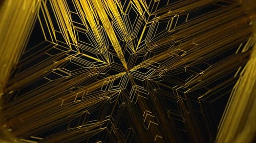 Golden Geometric Lines Abstract Animated Background