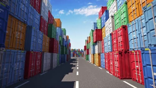 Frachtcontainer im Hafen