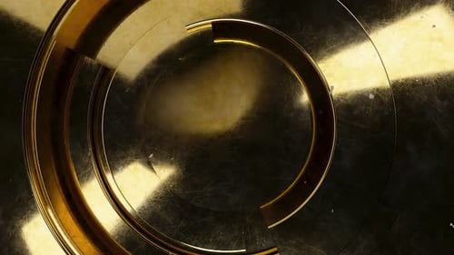 Elegant Golden Rotating Circles Abstract Opener