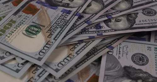 Macro Shot of One Hundred Dollar Bills